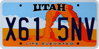 UT license plate X615NV