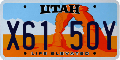 UT license plate X615OY