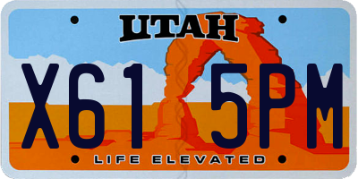 UT license plate X615PM