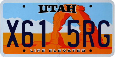 UT license plate X615RG