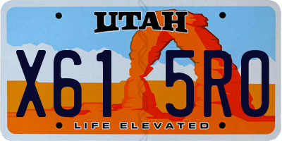 UT license plate X615RO