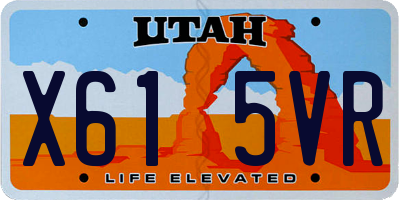 UT license plate X615VR