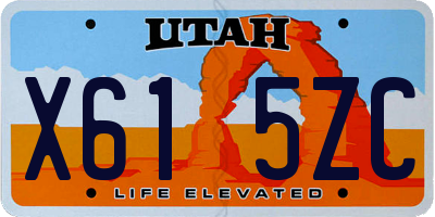 UT license plate X615ZC