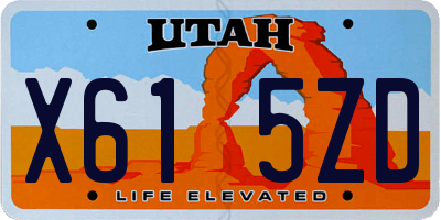 UT license plate X615ZD