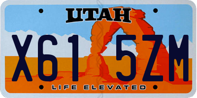 UT license plate X615ZM