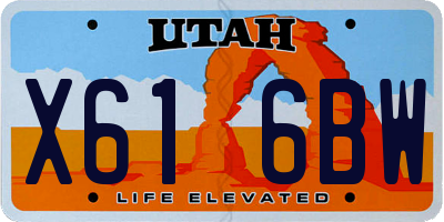 UT license plate X616BW