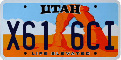 UT license plate X616CI