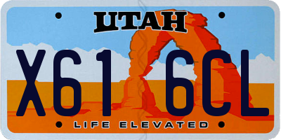 UT license plate X616CL