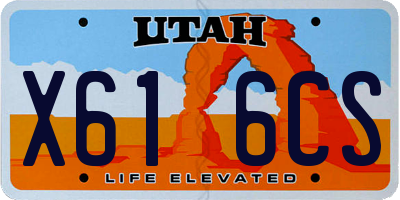 UT license plate X616CS