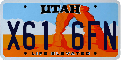 UT license plate X616FN