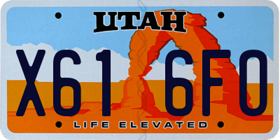 UT license plate X616FO