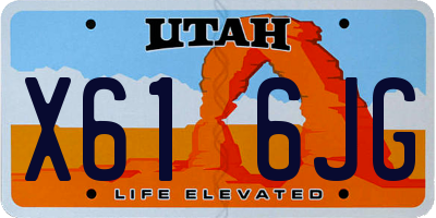UT license plate X616JG