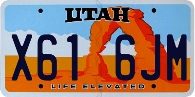 UT license plate X616JM