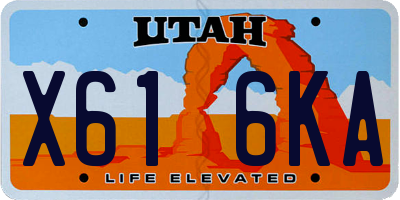 UT license plate X616KA