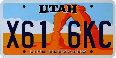 UT license plate X616KC