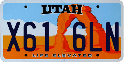 UT license plate X616LN