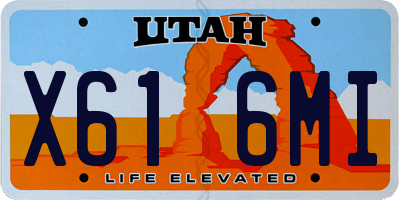 UT license plate X616MI