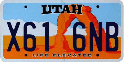 UT license plate X616NB