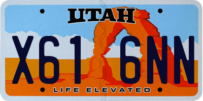 UT license plate X616NN