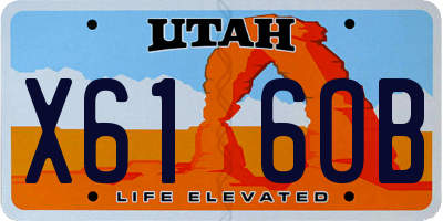 UT license plate X616OB