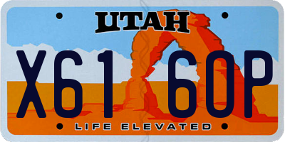 UT license plate X616OP