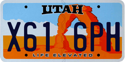 UT license plate X616PH