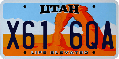 UT license plate X616QA