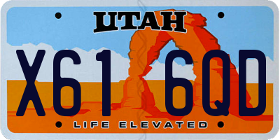 UT license plate X616QD