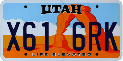 UT license plate X616RK
