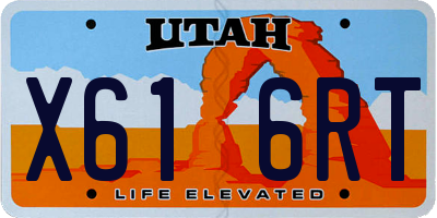 UT license plate X616RT