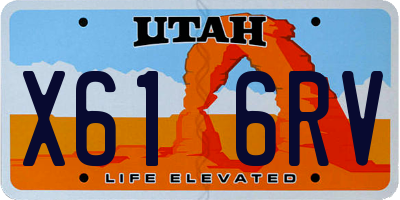 UT license plate X616RV