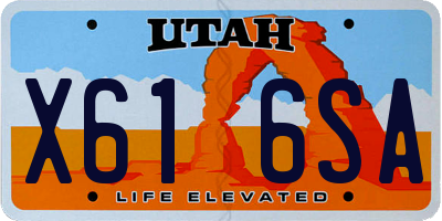 UT license plate X616SA