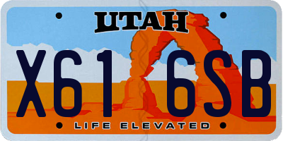 UT license plate X616SB