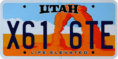 UT license plate X616TE
