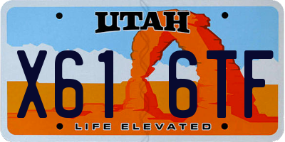 UT license plate X616TF
