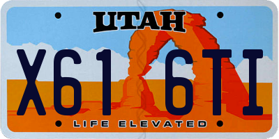 UT license plate X616TI