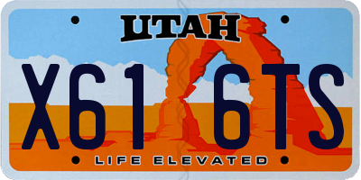 UT license plate X616TS