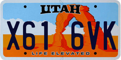 UT license plate X616VK