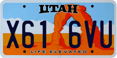 UT license plate X616VU