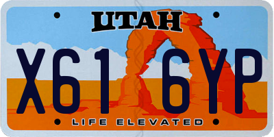 UT license plate X616YP
