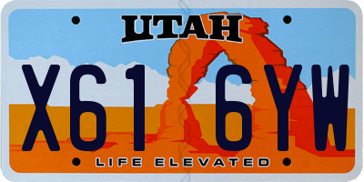 UT license plate X616YW