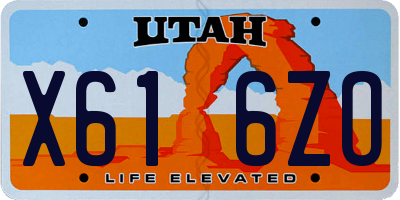 UT license plate X616ZO