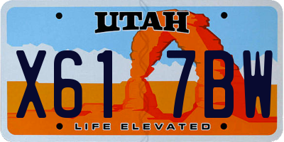 UT license plate X617BW