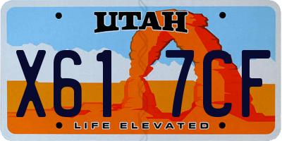 UT license plate X617CF