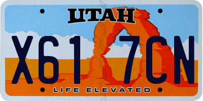 UT license plate X617CN
