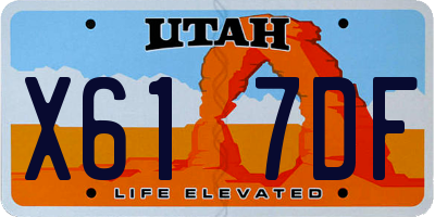 UT license plate X617DF