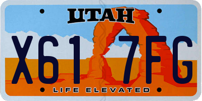 UT license plate X617FG