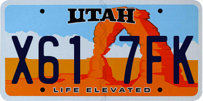 UT license plate X617FK