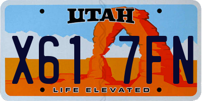 UT license plate X617FN