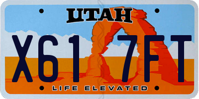 UT license plate X617FT